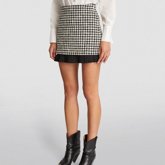 Sandro Houndstooth Tweed Skirt - Picture 1 of 11